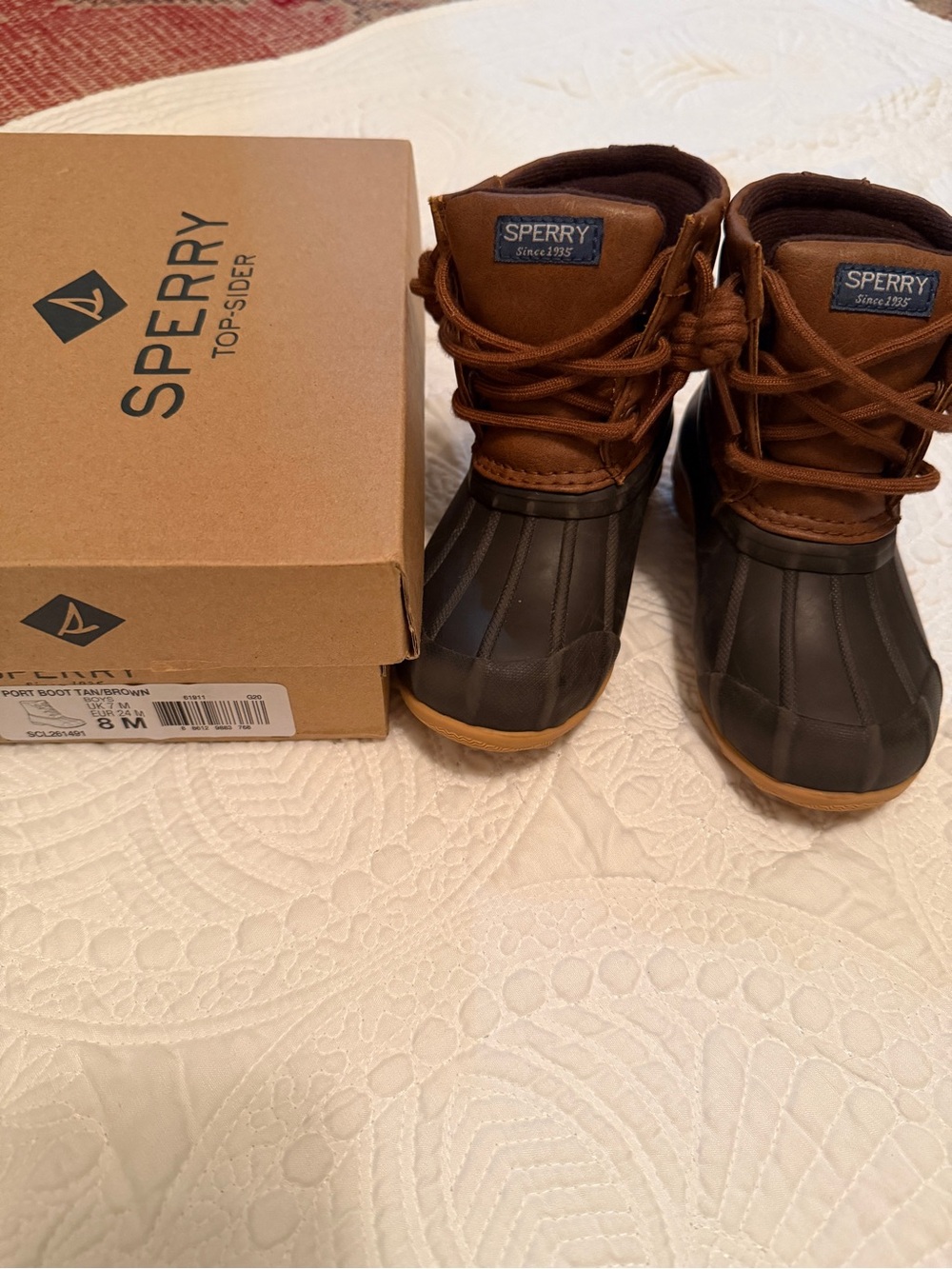 Sperry Two-Tone Brown and Black Winter Duck Boots